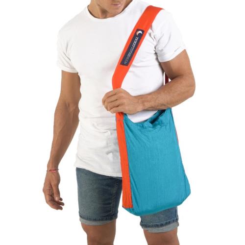Tasche "Eco Bag Small" Aqua / Orange