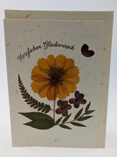 Grußkarte mit Umschlag Herzlichen Glückwunsch/Bouquet
