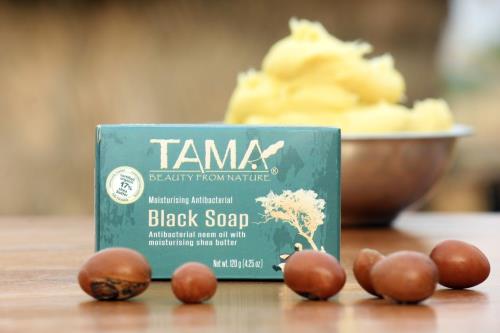 TAMA Antibakterielle schwarze Seife /Black Soap, 120g, Ghana