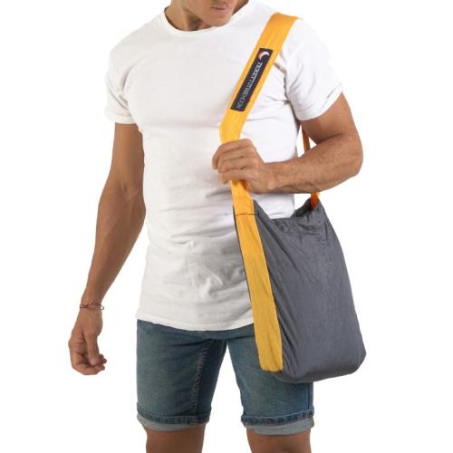 Tasche "Eco Bag Small" Dunkelgrau / Gelb
