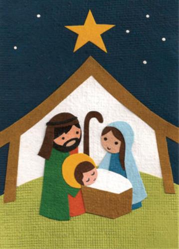 Weihnachtskarte "Away in a Manger"