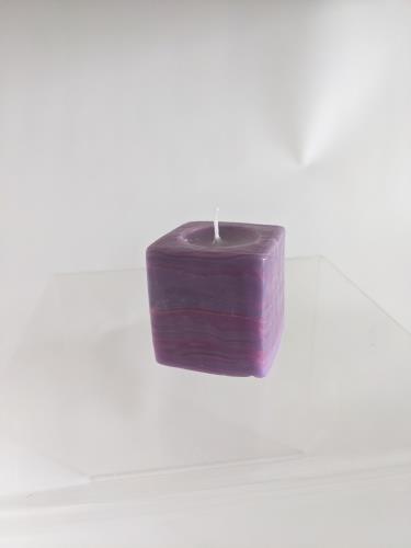 Kerze Würfel klein, Bamboo purple