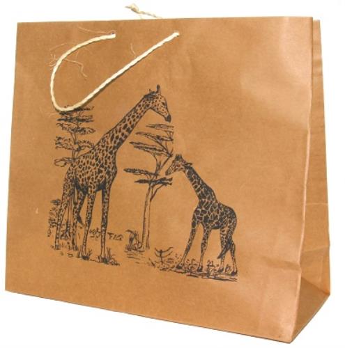 Geschenktüte "Serengeti" L Papier mit versch. Tiermotiven H 30 cm L 33 cm T 13 cm, Kenia